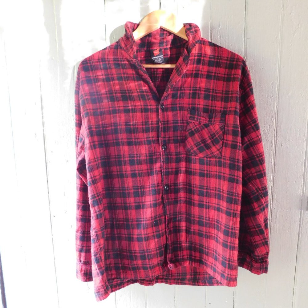 🍎 Lake Cabin Cozy Flannel Pajama Top